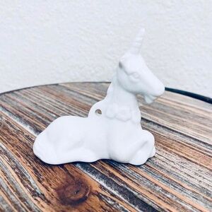 Vintage ceramic white mini unicorn figurine fairycore whimsical